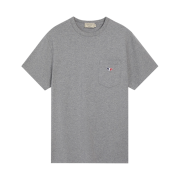 Maison Kitsune Tricolor Fox Patch Classic Pocket T-Shirt Grey Melange