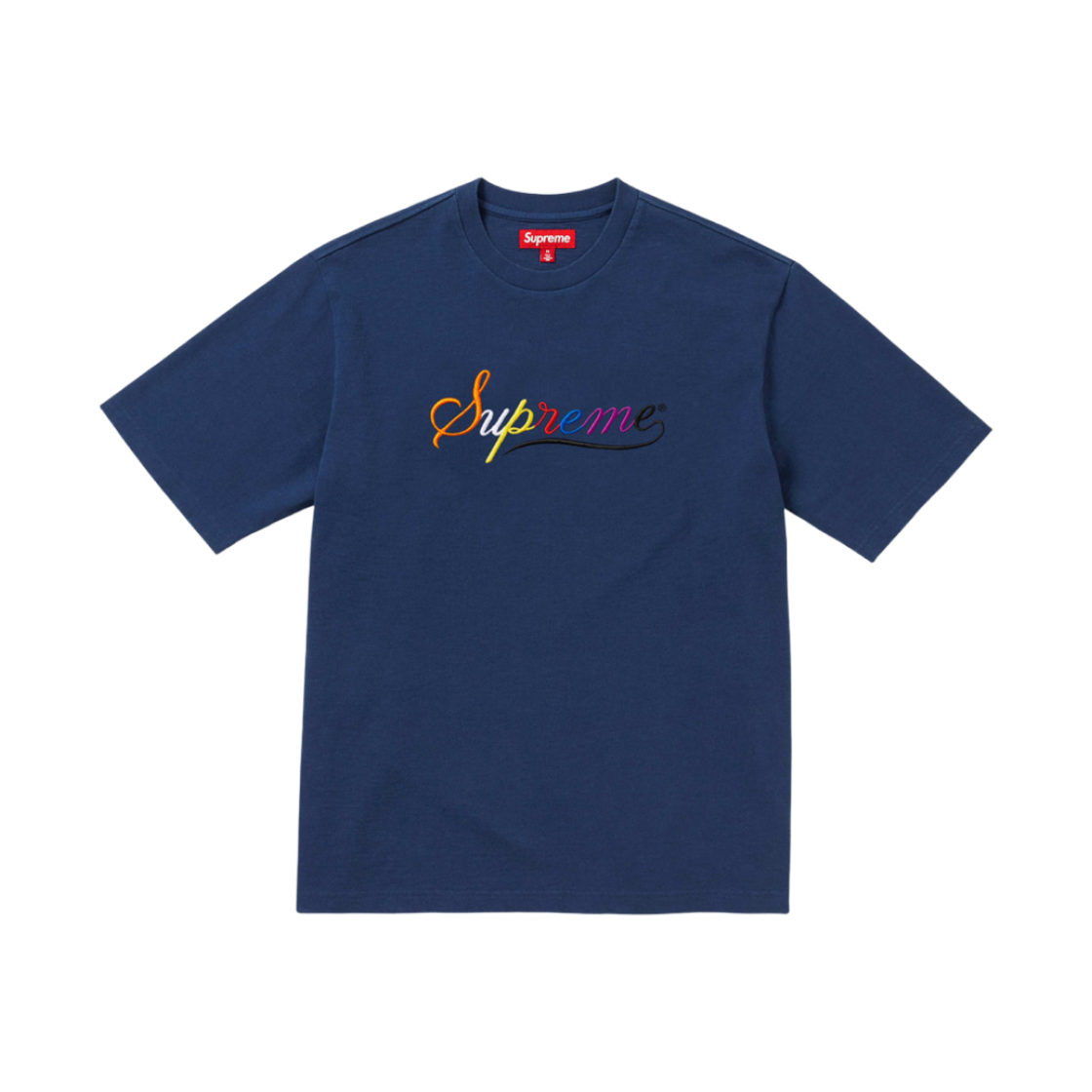 - Supreme Cursive S/S Top Navy - 24FW