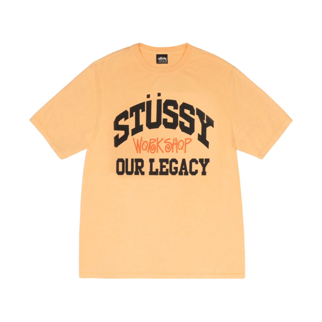 스투시 x 아워레가시 워크샵 피그먼트 다이드 컬리지에이트 티셔츠 피치(Stussy x Our Legacy Work Shop Pigment Dyed Collegiate T-Shirt Peach)