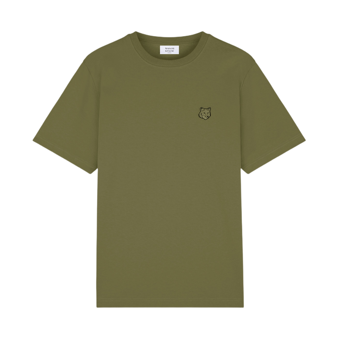 MM00127KJ0118-P384 Maison Kitsune Bold Fox Head Patch Comfort T-Shirt Military Green
