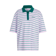(W) Adidas 80s Oversized Stripe Polo Shirt Multicolor - US Sizing