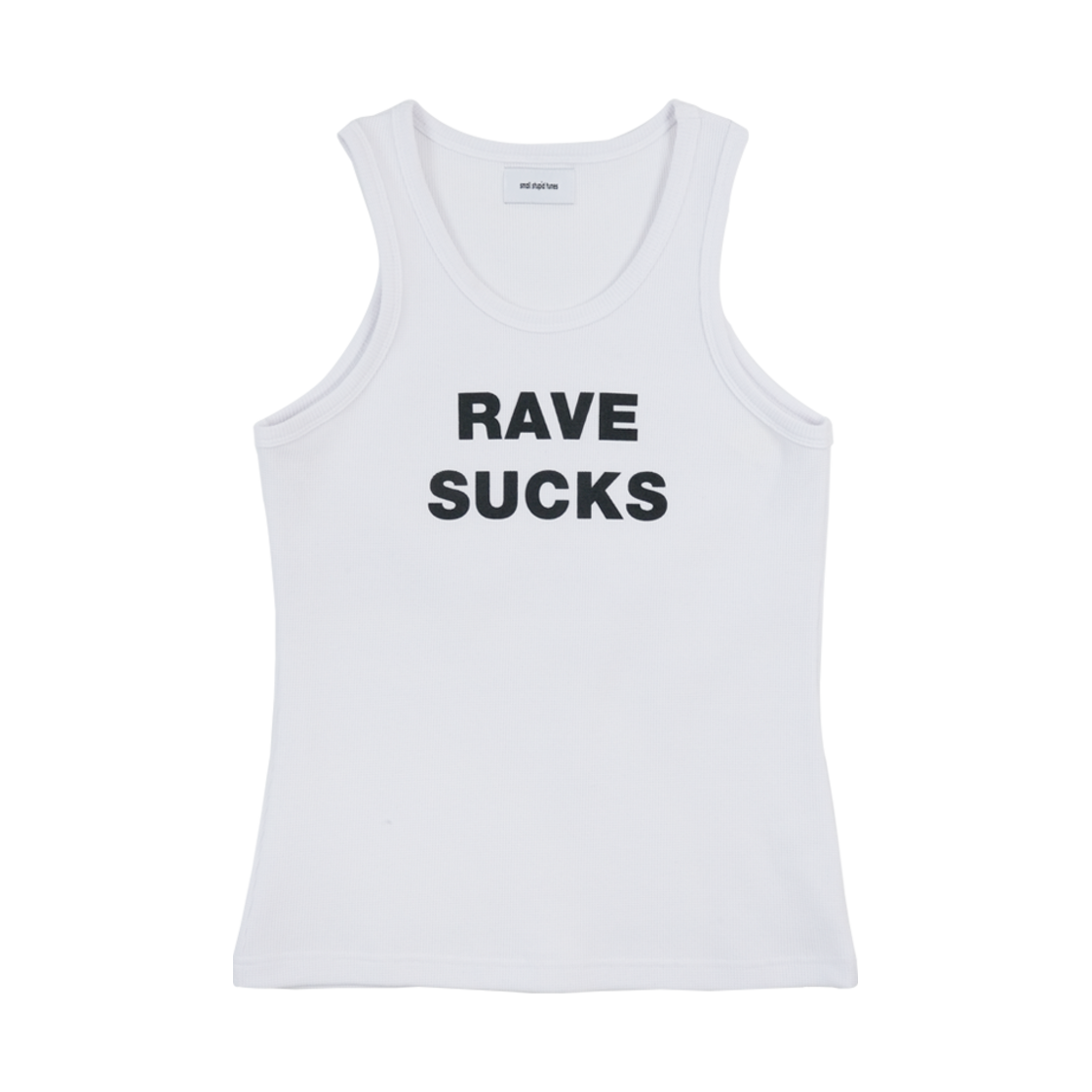 SST25SS004 smallstupidtunes Rave Waffle Tank Top White