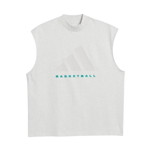 Adidas Basketball YES Sleeveless T-Shirt Grey One Mel - KR Sizing