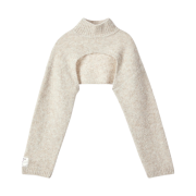 En Or Women High Neck Cropped Bolero Knit Ivory