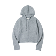 Siyazu SIKN2089 Essential Knit Hood Zip Up Gray