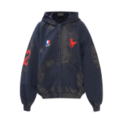 Balenciaga Paris Vintage Logo 22 Zip-Up Hoodie Dark Navy