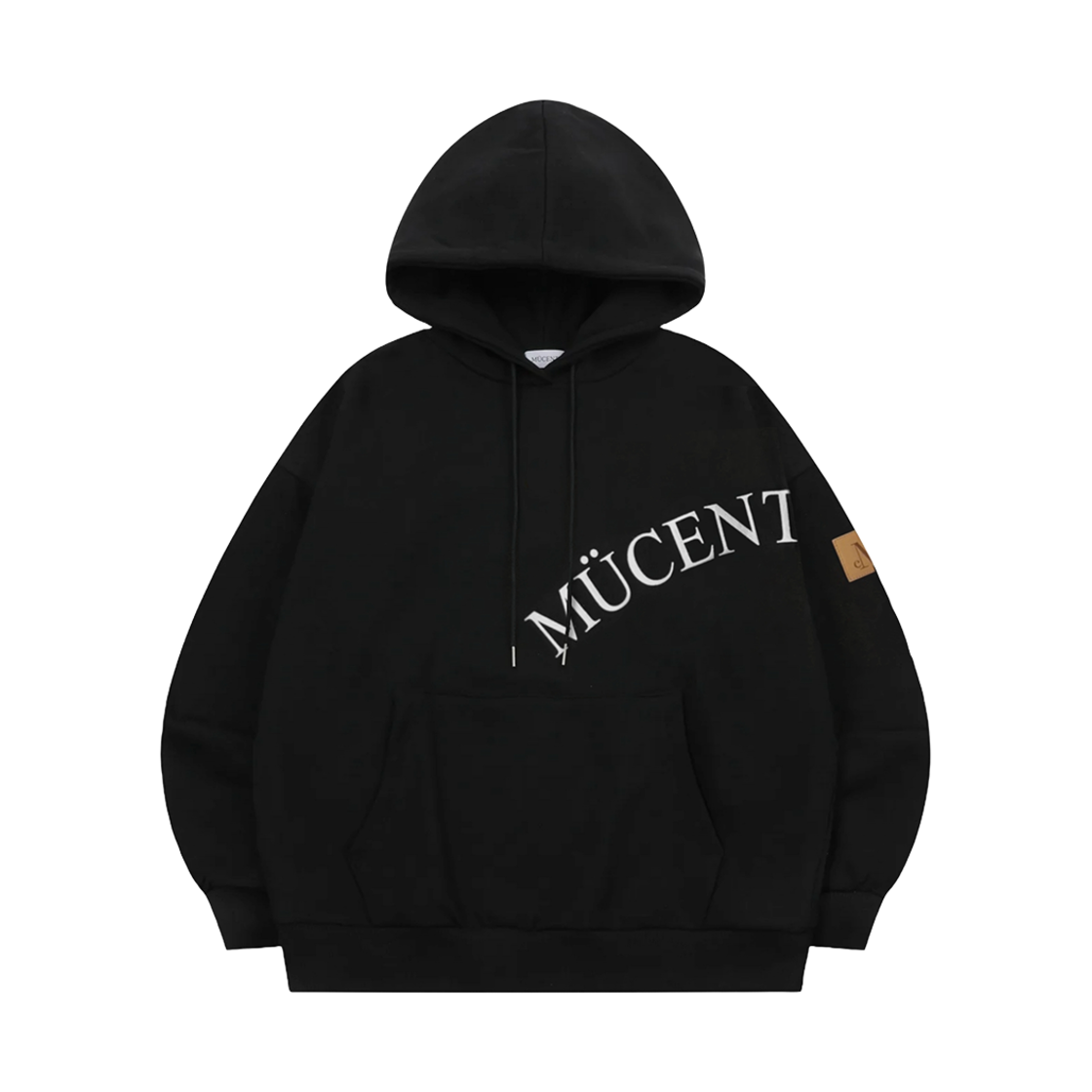 무센트 레더 포인트 후드 티 블랙