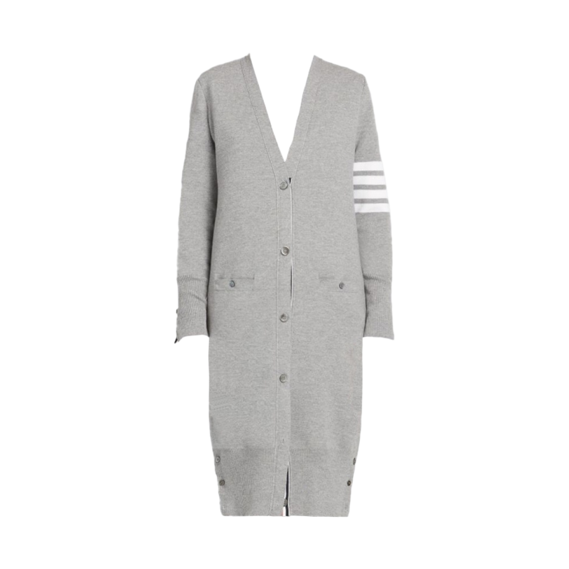 (W) 톰브라운 밀라노 파인 메리노 가디건 라이트 그레이((W) Thom Browne Milano Fine Merino Cardigan Light Grey) - 1