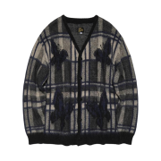 Needles Mohair Papillon Cardigan Check Grey