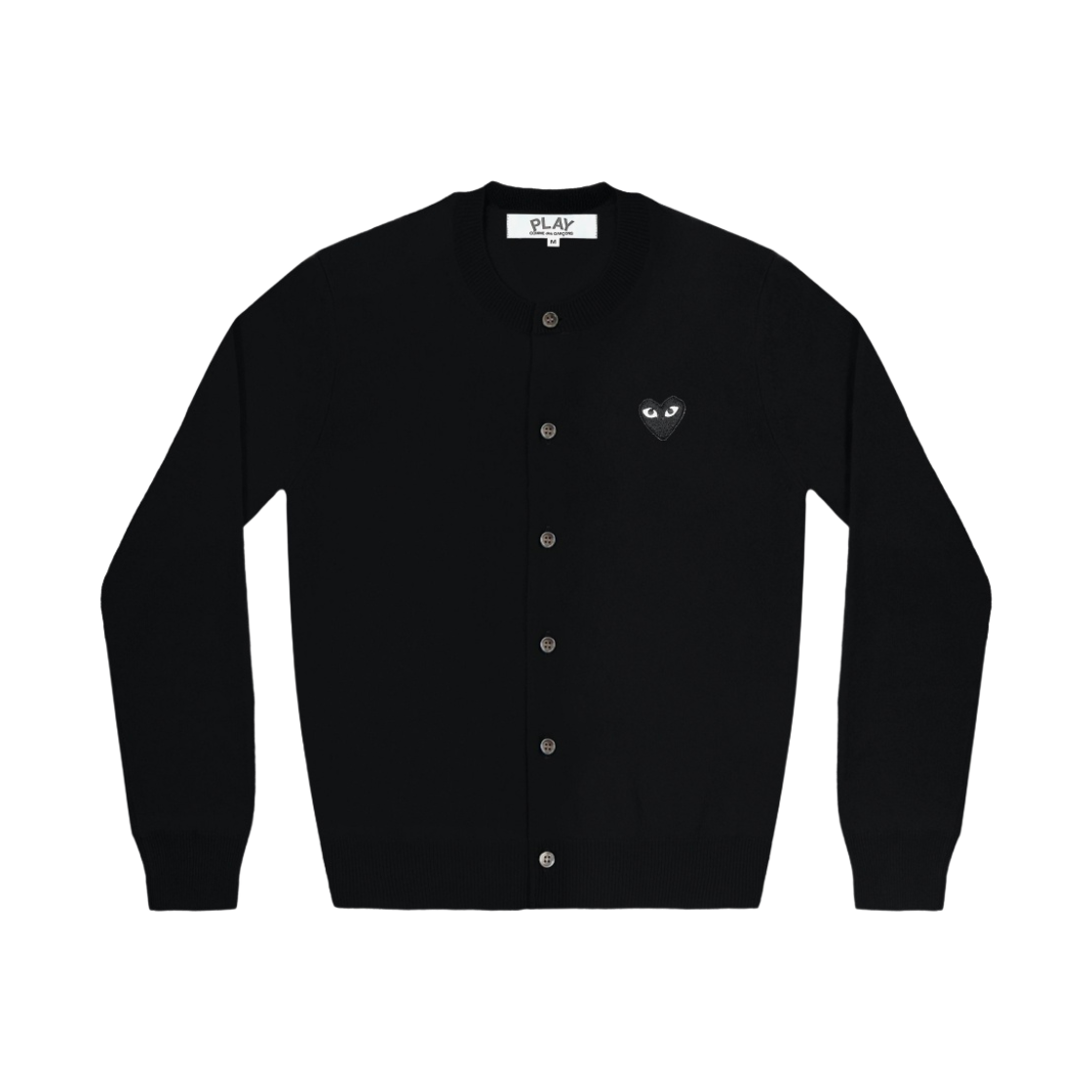 (W) 플레이 꼼데가르송 블랙 하트 니트 가디건 블랙
