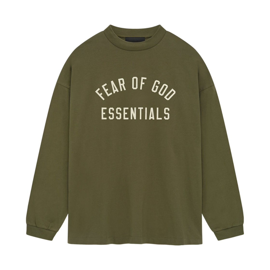 에센셜 저지 롱 슬리브 티셔츠 밀리터리 - 24FW