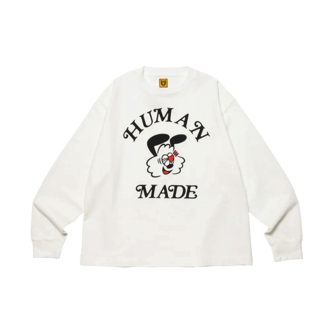 휴먼 메이드 x 베르디 걸스 돈 크라이 밸런타인 데이 롱슬리브 티셔츠 화이트(Human Made x Verdy Girls Don't Cry Valentine's Day L/S T-Shirt White)