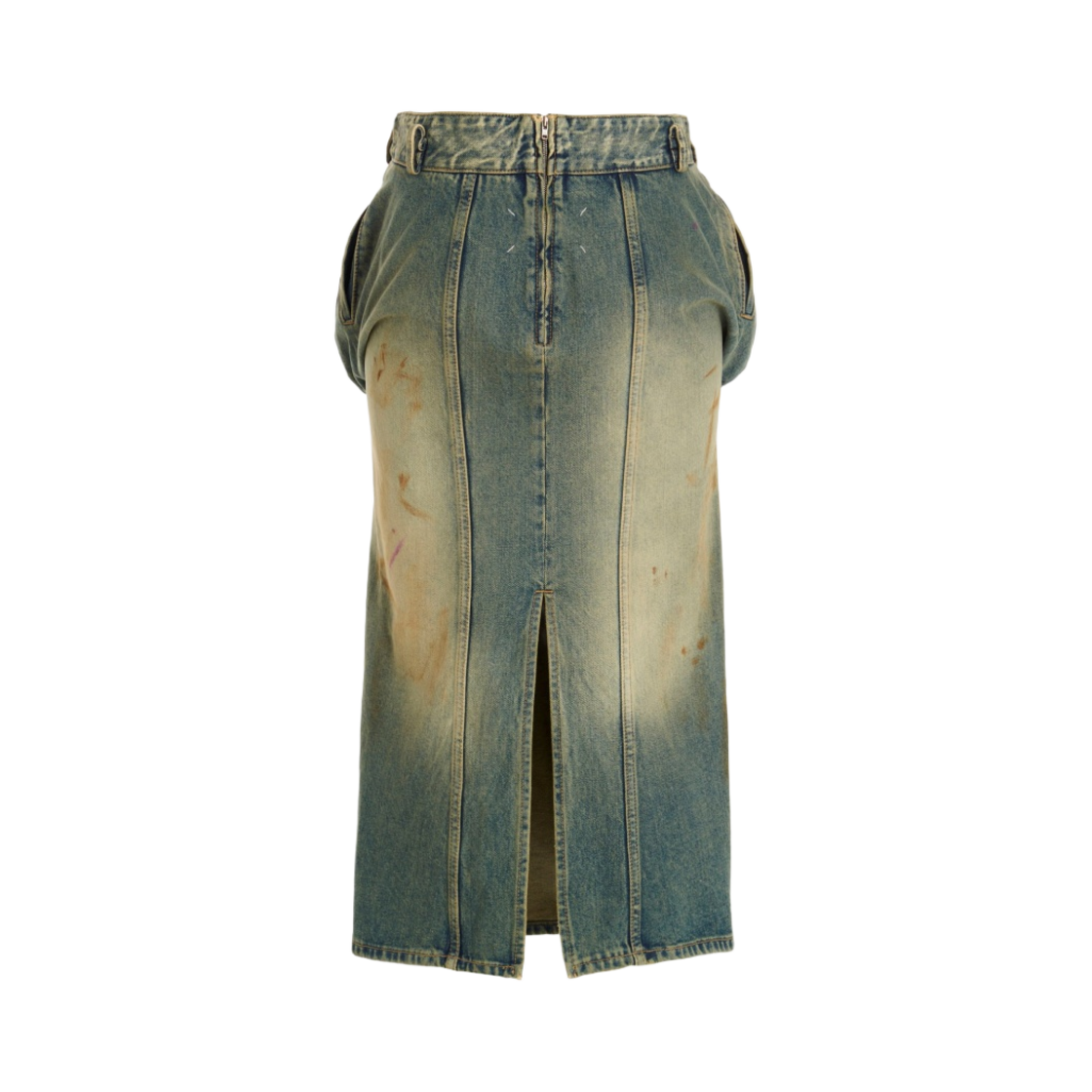 (W) 메종 마르지엘라 데님 개더드 스커트 더티 워시((W) Maison Margiela Denim Gathered Skirt Dirty Wash) - 2