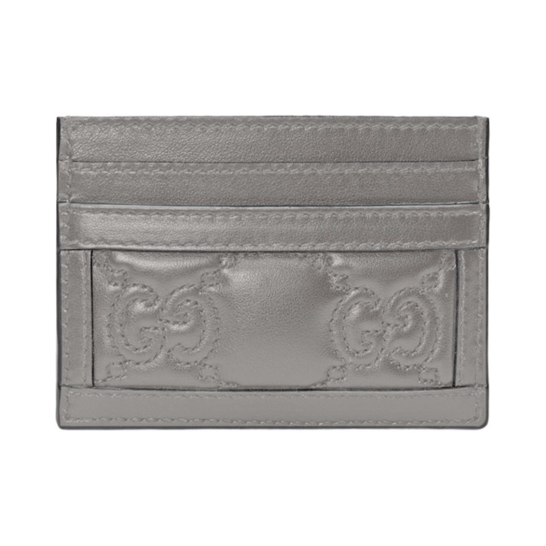 구찌 GG 마틀라세 카드 케이스 그레이 레더(Gucci GG Matelasse Card Case Grey Leather) - 3