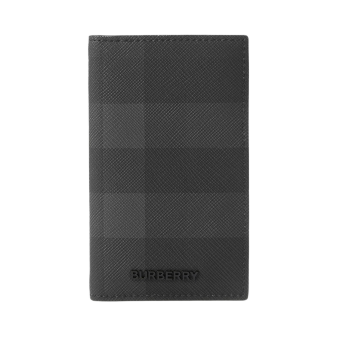 버버리 체크 앤 레더 폴딩 카드 케이스 차콜(Burberry Check and Leather Folding Card Case Charcoal) - 1