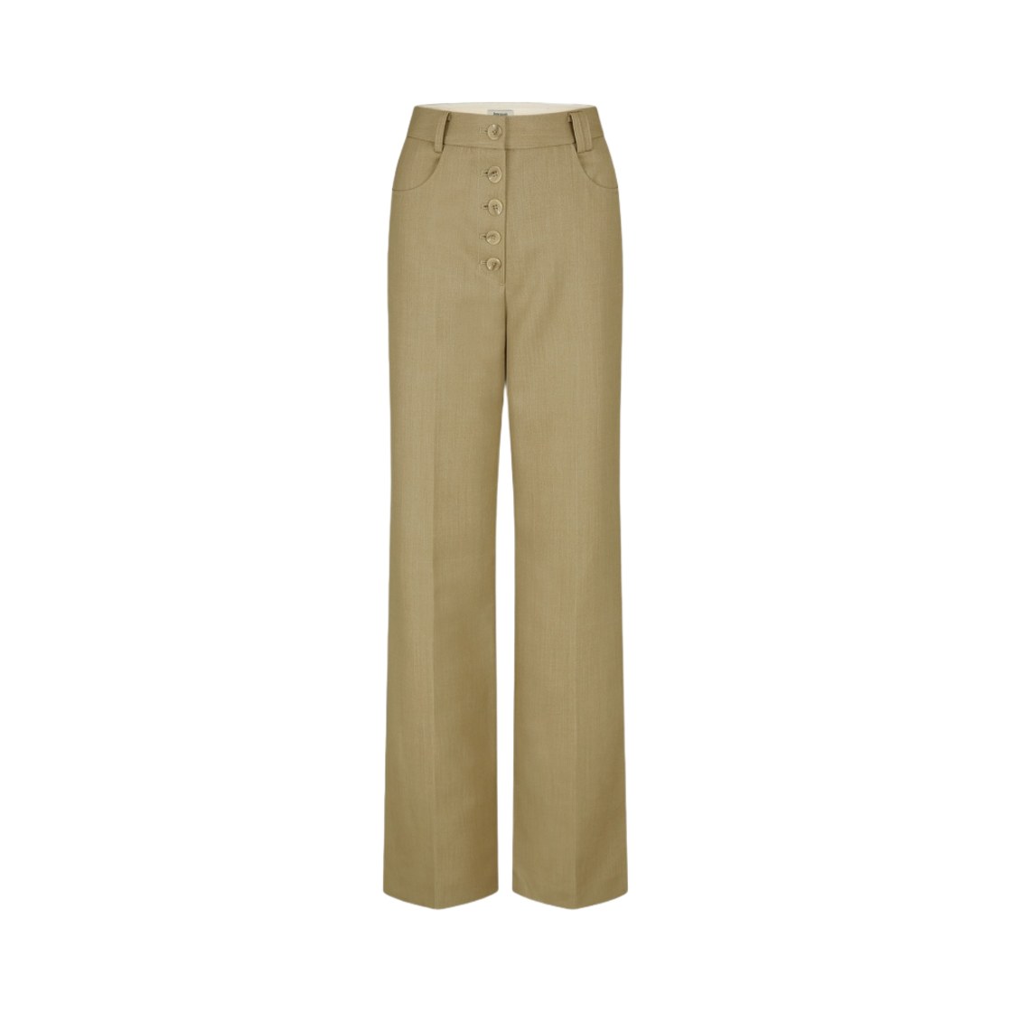 - (W) Aviemuah Button Wool Blend Trouser Beige