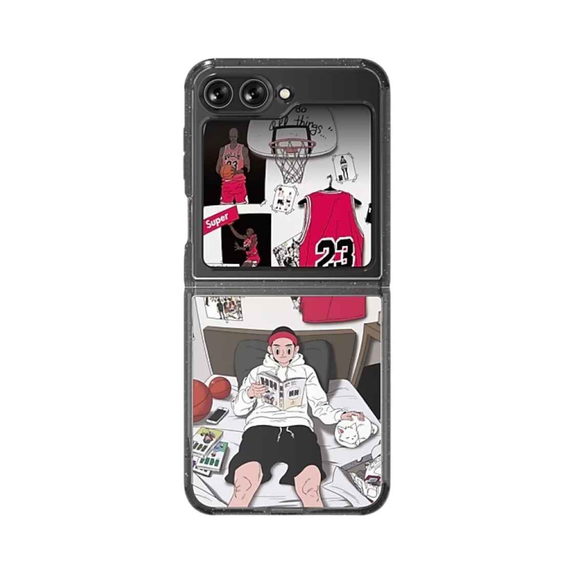 삼성 갤럭시 Z 플립5 김정윤 수트 케이스 & 플립 수트 카드 블랙(Samsung Galaxy Z Flip5 Kim Jung yoon Suit Case & Flip Suit Card Black)