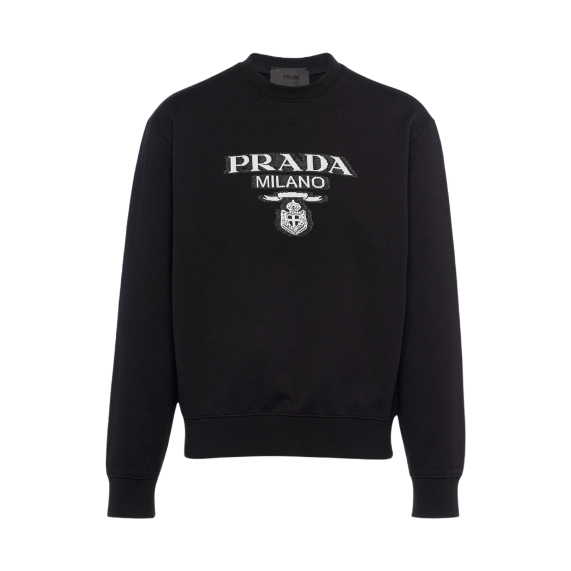 프라다 오버사이즈 코튼 저지 로고 스웨트셔츠 블랙 화이트