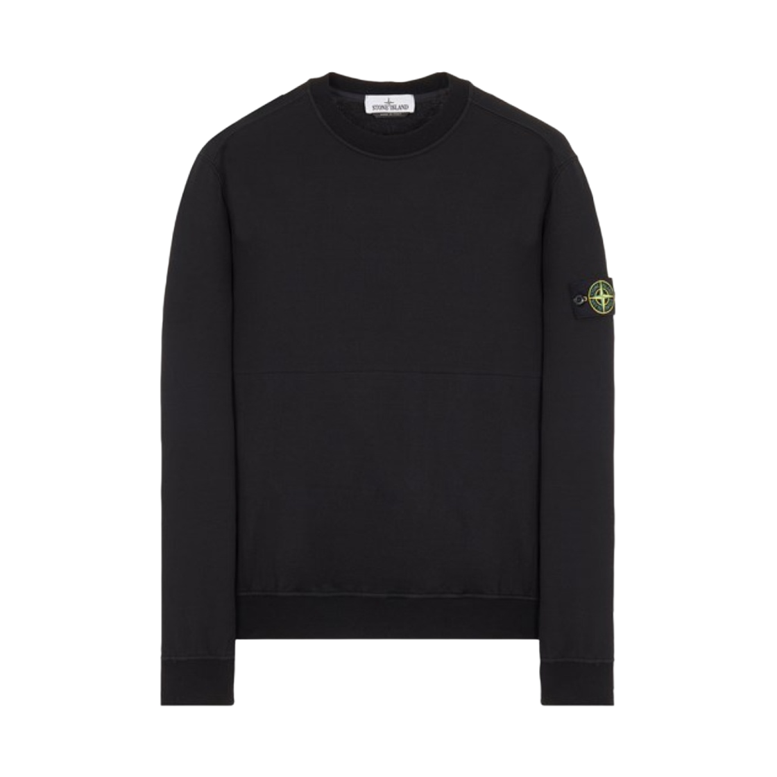 761564052-V0029 Stone Island 64052 Cotton Stretch Fleece Garment Dyed Sweatshirt Black - 22SS