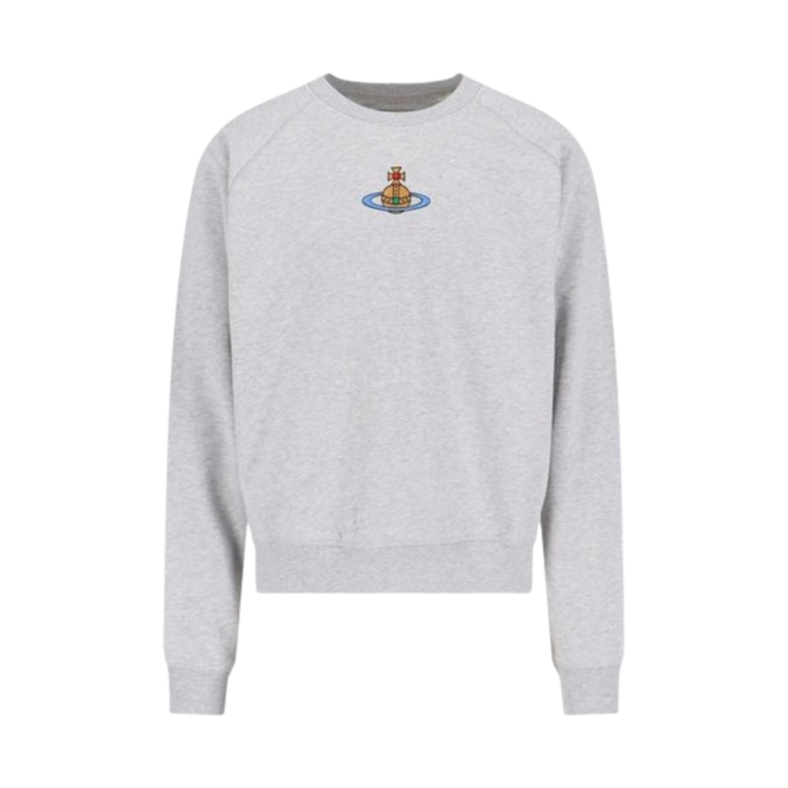 3I010004-J006O-P001 Vivienne Westwood Orb Embroidery Cotton Sweatshirt Grey