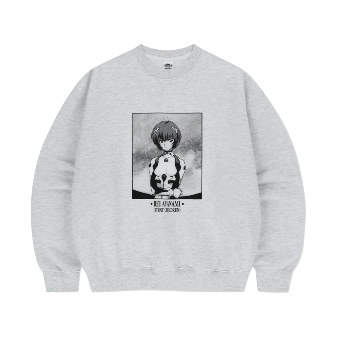 마하그리드 x 에반게리온 플라이 미 투 더 문 스웨트셔츠 라이트 그레이(Mahagrid x Evangelion Fly Me To The Moon Sweatshirt Light Grey)