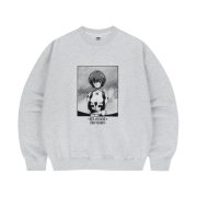 Mahagrid x Evangelion Fly Me To The Moon Sweatshirt Light Grey