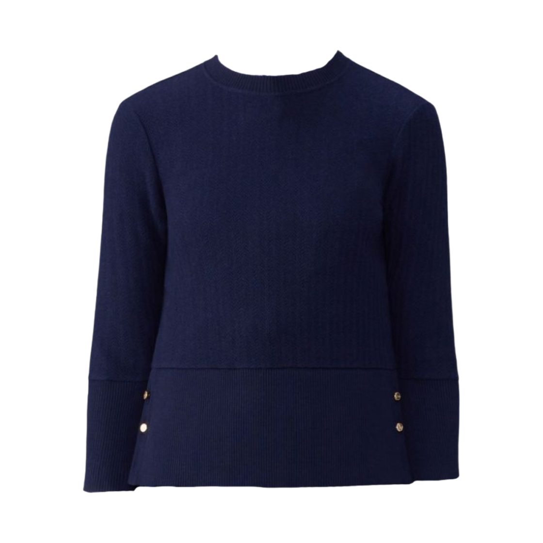 FJS165A-J0081-415 (W) Thom Browne Wool Chevron Pullover Navy