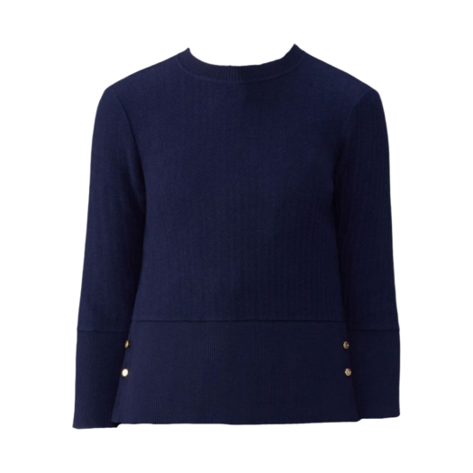 (W) Thom Browne Wool Chevron Pullover Navy