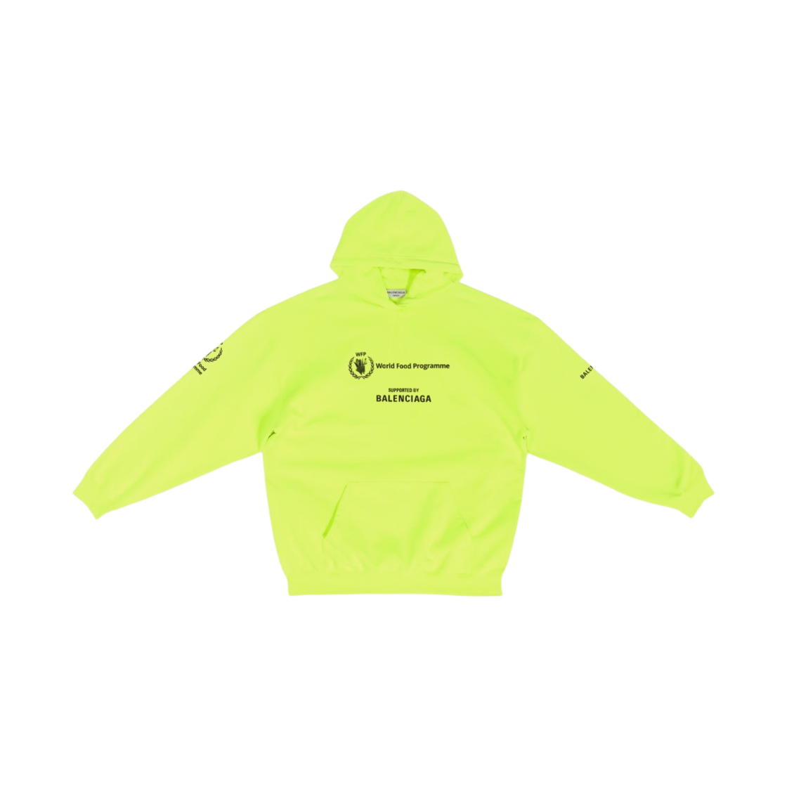 (W) 발렌시아가 WFP 후드 미디움 핏 플루오 옐로우((W) Balenciaga WFP Hoodie Medium Fit Fluo Yellow) - 1