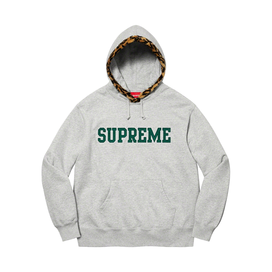 슈프림 레오파드 트림 후드 스웨트셔츠 헤더 그레이 - 21FW(Supreme Leopard Trim Hooded Sweatshirt Heather Grey - 21FW) - 1
