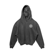 Punch Drunk Parties Circle Logo Garment Dyed Hoodie Charcoal