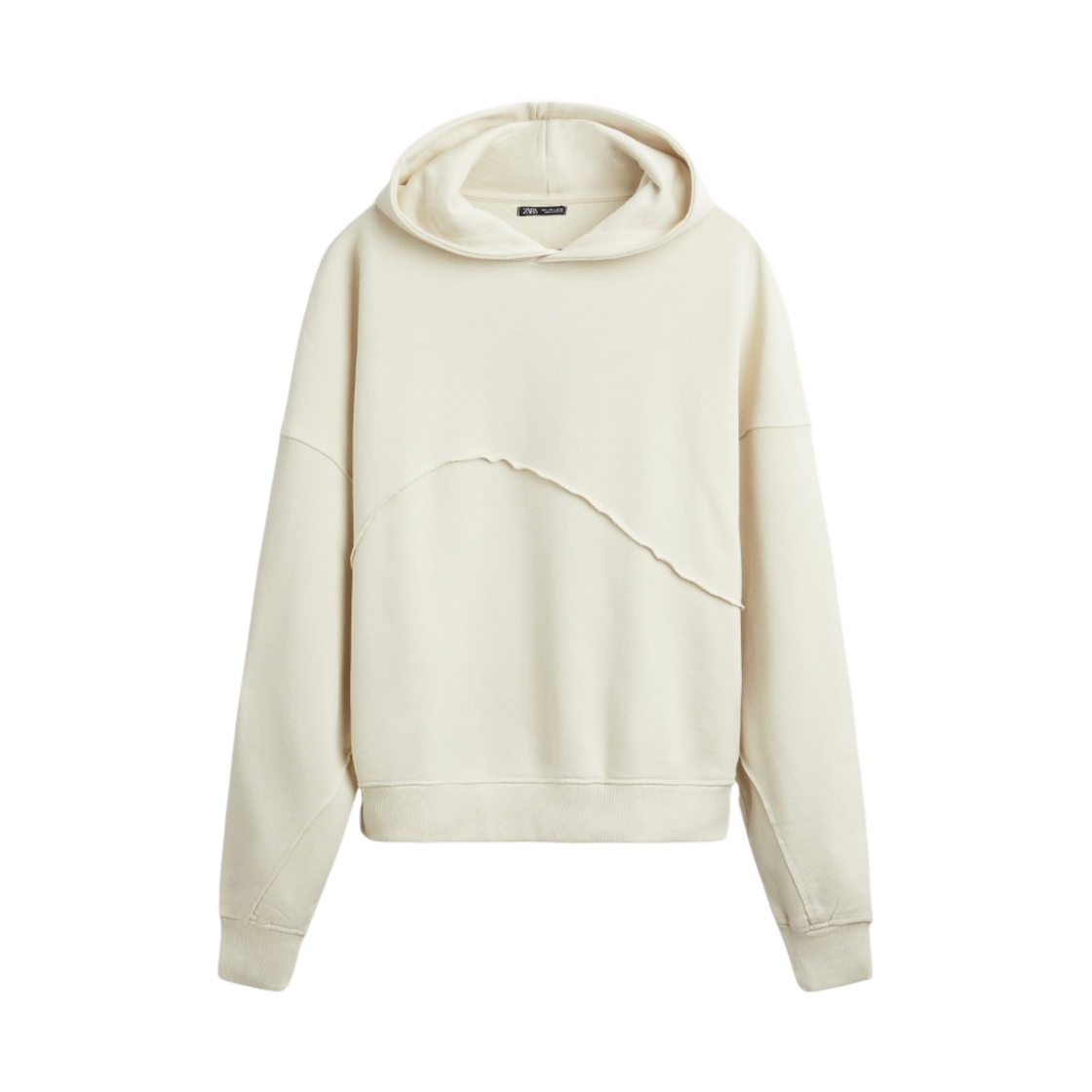 자라 파이핑 후드 스웨트셔츠 베이지