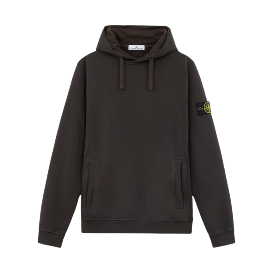 811560820-V0062 Stone Island 60820 Brushed Organic Cotton Fleece Hooded Sweatshirt with Pockets Lead Grey - 24FW