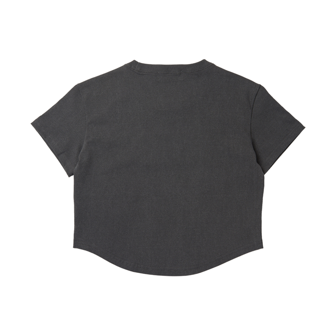 (W) 이미스 크롭 체인 스티치 티셔츠 차콜((W) Emis Cropped Chain Stitch T-Shirt Charcoal) - 2