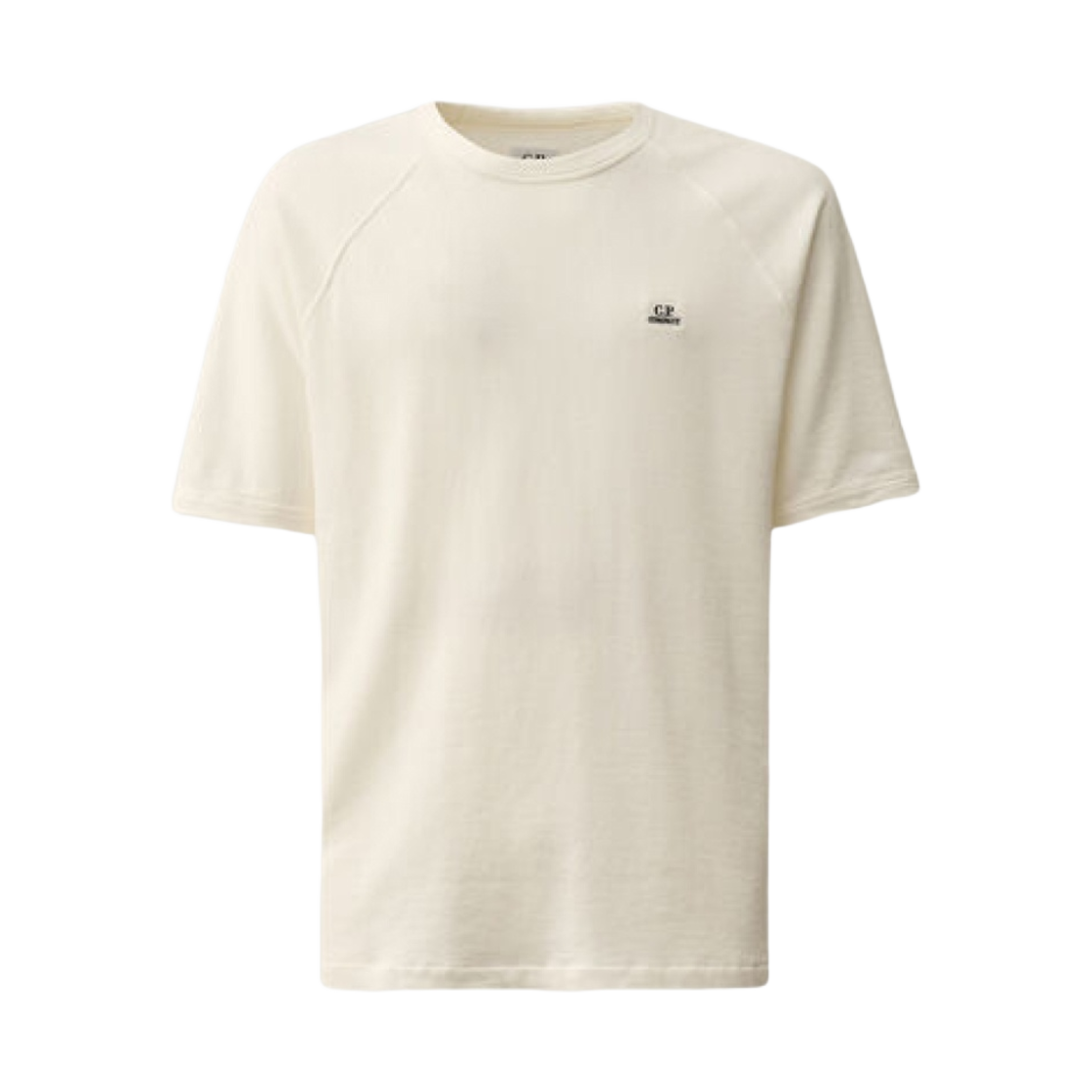16CMSS261A003649G103 C.P. Company 30/1 Sponge Fleece Short Sleeved Sweatshirt Gauze White - 24SS