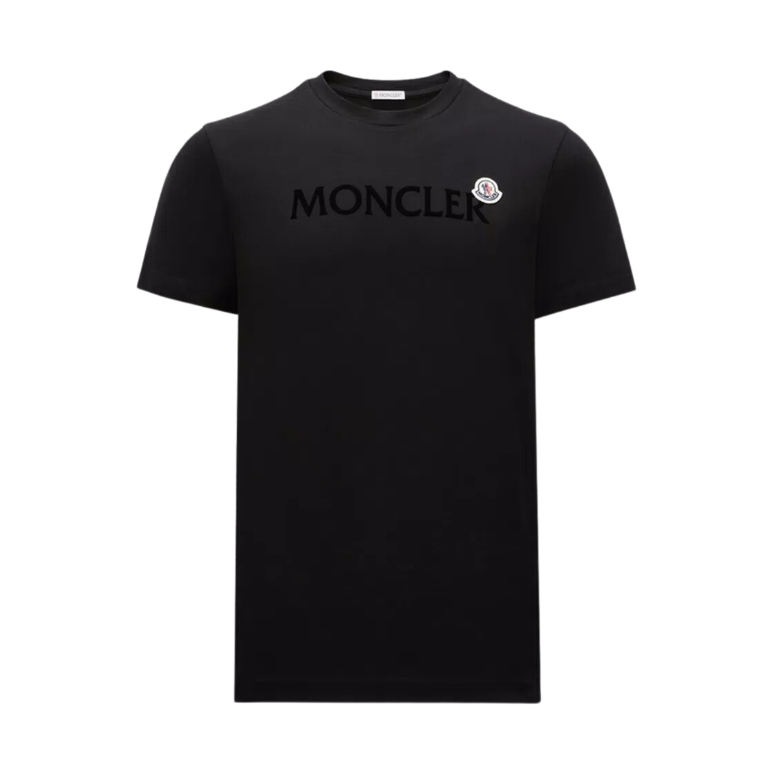 J2-091-8C00024-8390T-999 Moncler Flocked Logo T-Shirt Black - 24FW