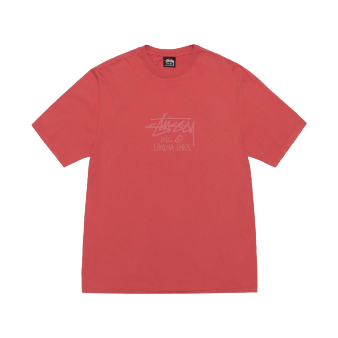 1905100 Stussy Laguna USA Pigment Dyed T-Shirt Guava