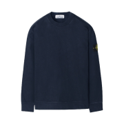 Stone Island 63750 Garment Dyed Heavy Cotton Long Sleeve T-Shirt Navy Blue - 22SS
