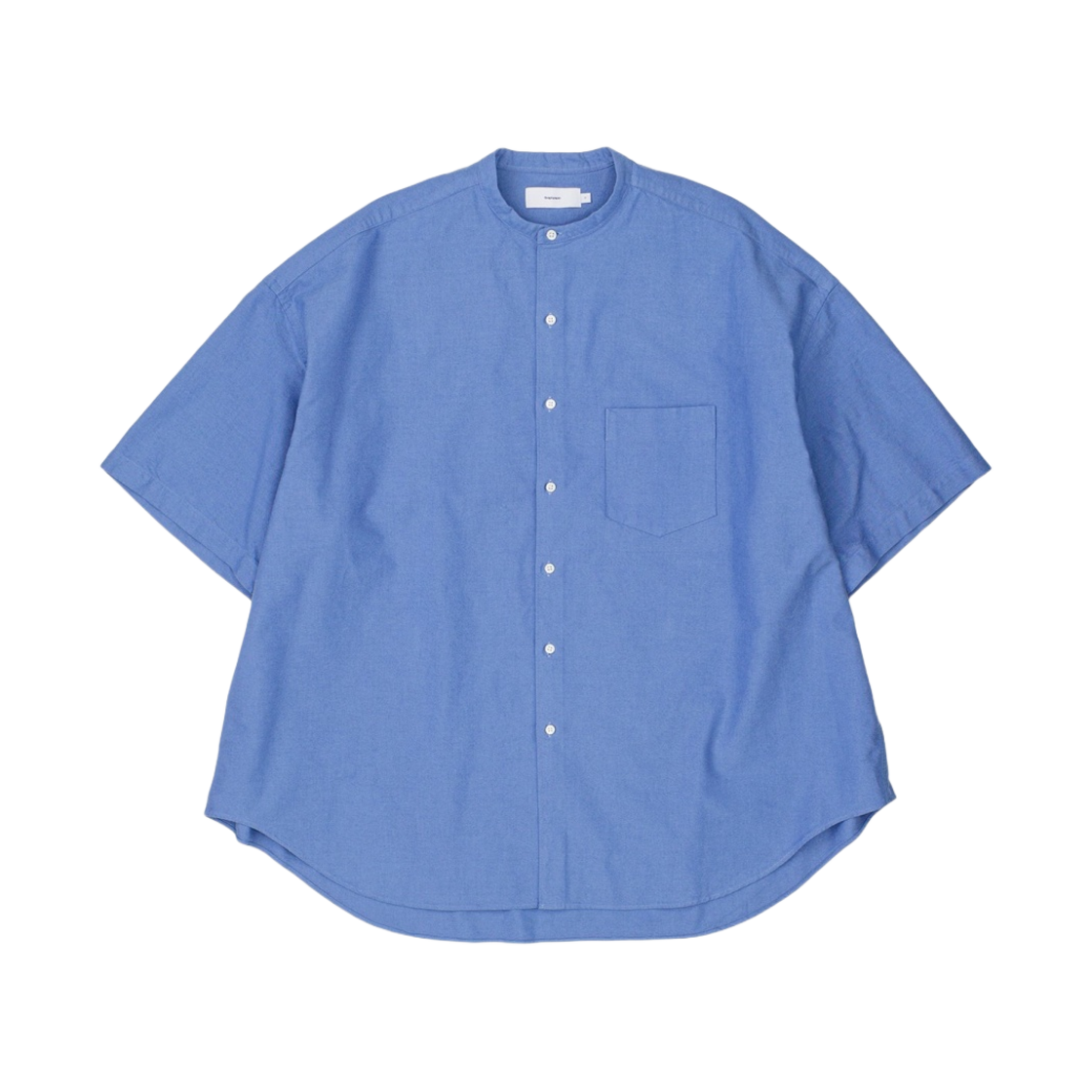 그라프페이퍼 옥스포드 숏슬리브 오버사이즈 밴드 칼라 셔츠 삭스(Graphpaper Oxford S/S Oversized Band Collar Shirt Sax)