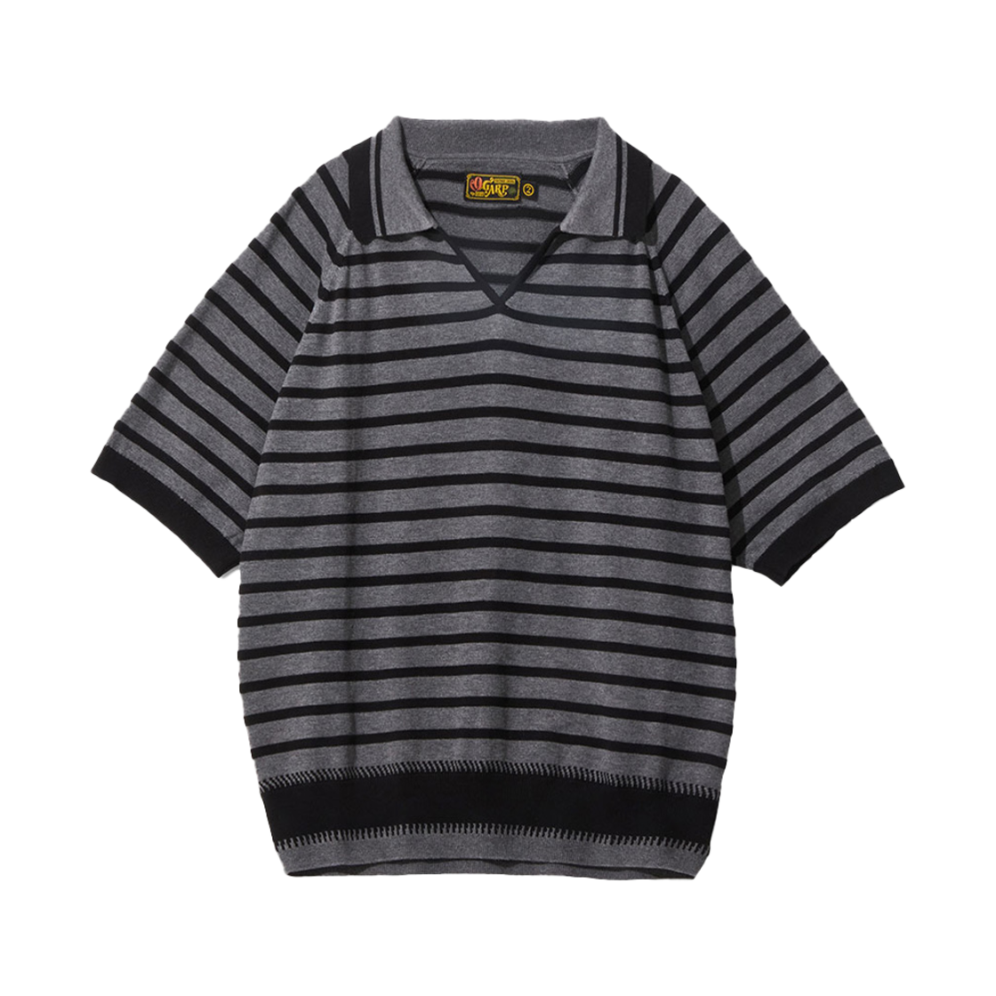 25SMTS037CH Ogarp Half Stripe Collar Knit Charcoal