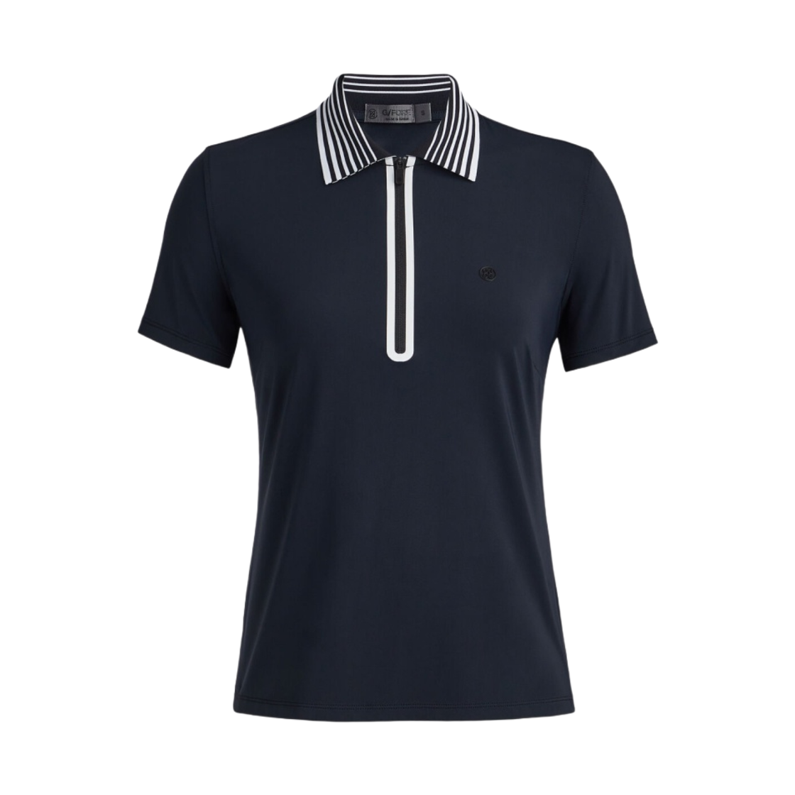 (W) 지포어 실키 테크 나일론 쿼터 집 폴로 오닉스((W) G/Fore Silky Tech Nylon Quarter Zip Polo Onyx) - 1