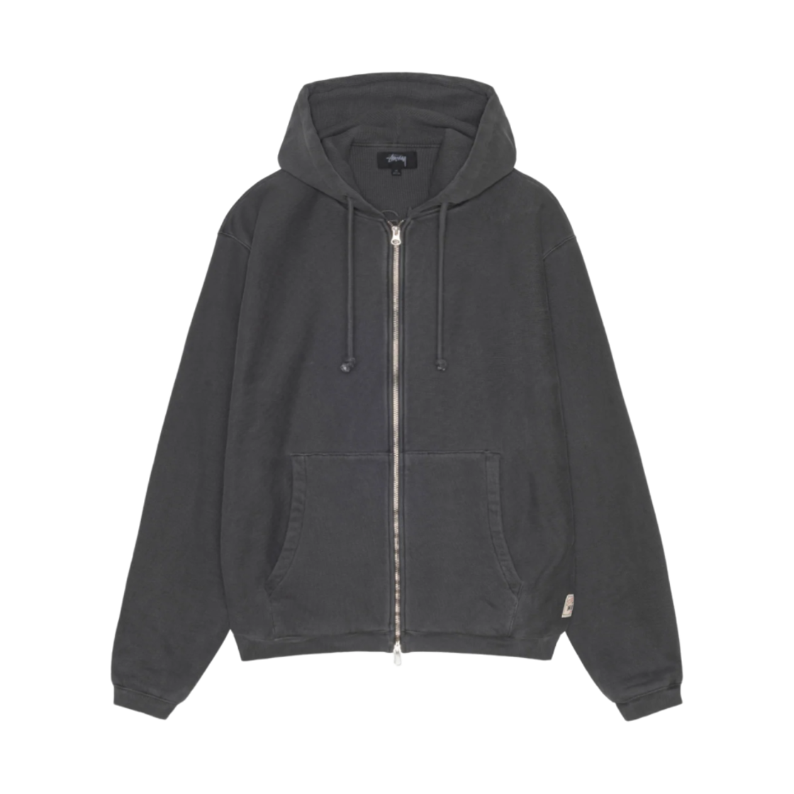 스투시 와플 라인드 집 후드 블랙