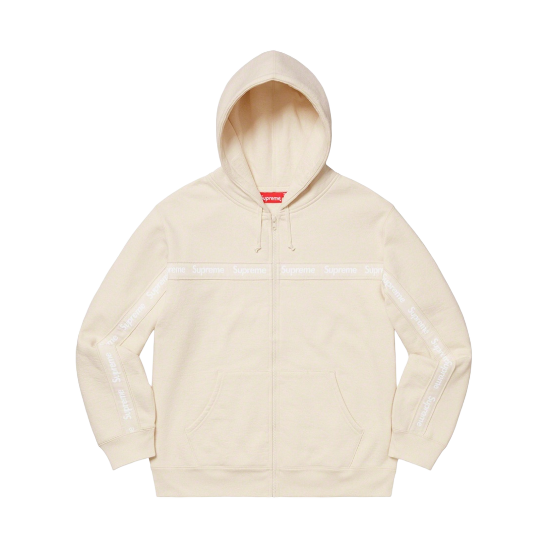 슈프림 텍스트 스트라이프 집업 후드 스웨트셔츠 내츄럴 - 19FW(Supreme Text Stripe Zip Up Hooded Sweatshirt Natural - 19FW) - 1