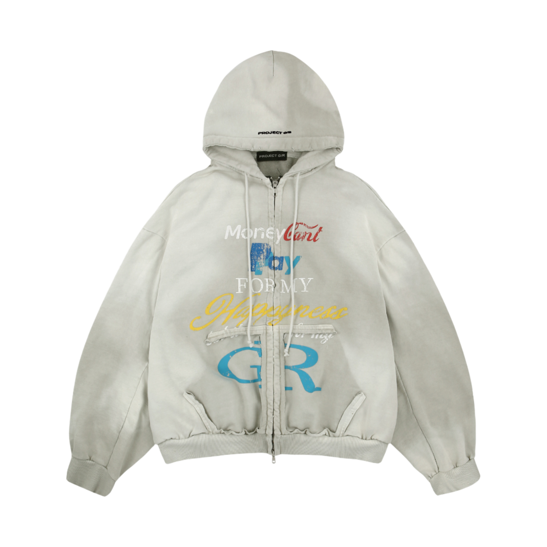 [KREAM 단독] 프로젝트지알 해피니스 집 후디 라이트 그레이([KREAM 단독] Project G/R Happiness Zip Hoodie Light Grey)