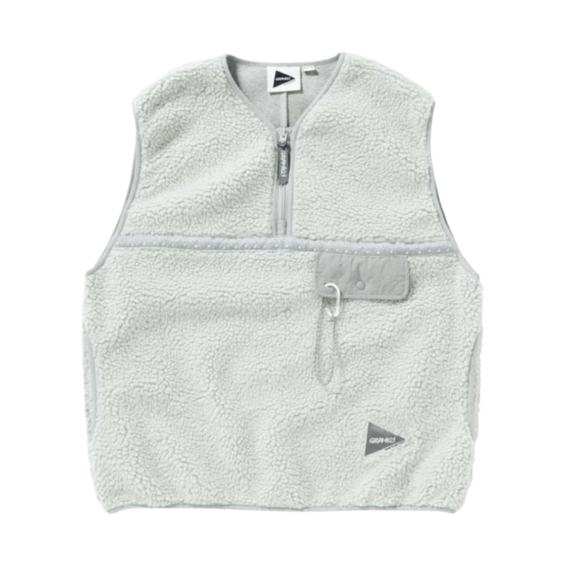 - And Wander x Gramicci JQ Tape Fleece Vest Light Gray