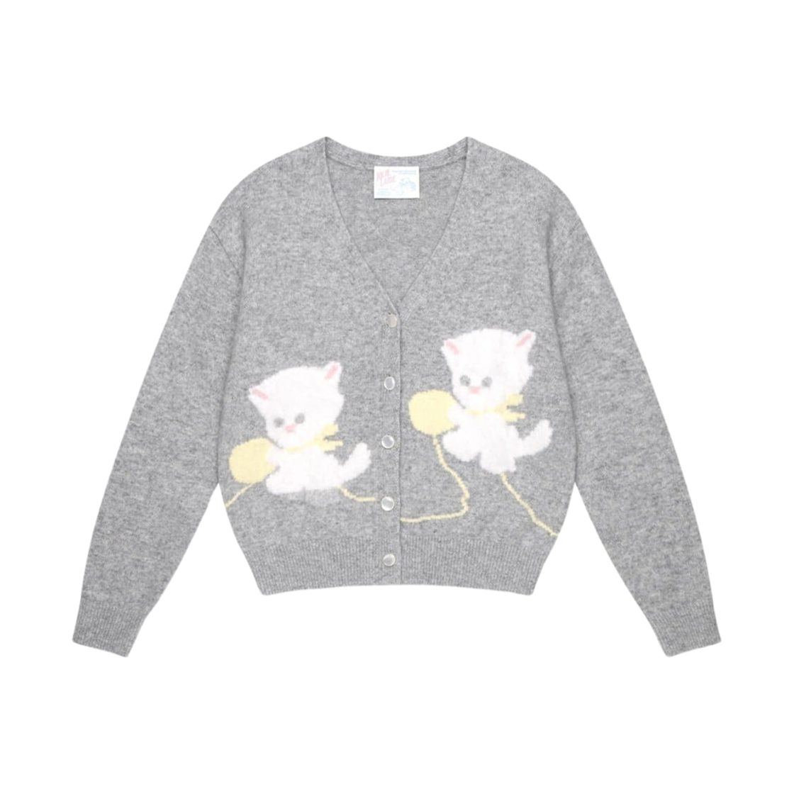 (W) 졸리레이드 캐시 브이넥 가디건 그레이((W) Jolielaide Cassie V-Neck Cardigan Gray)
