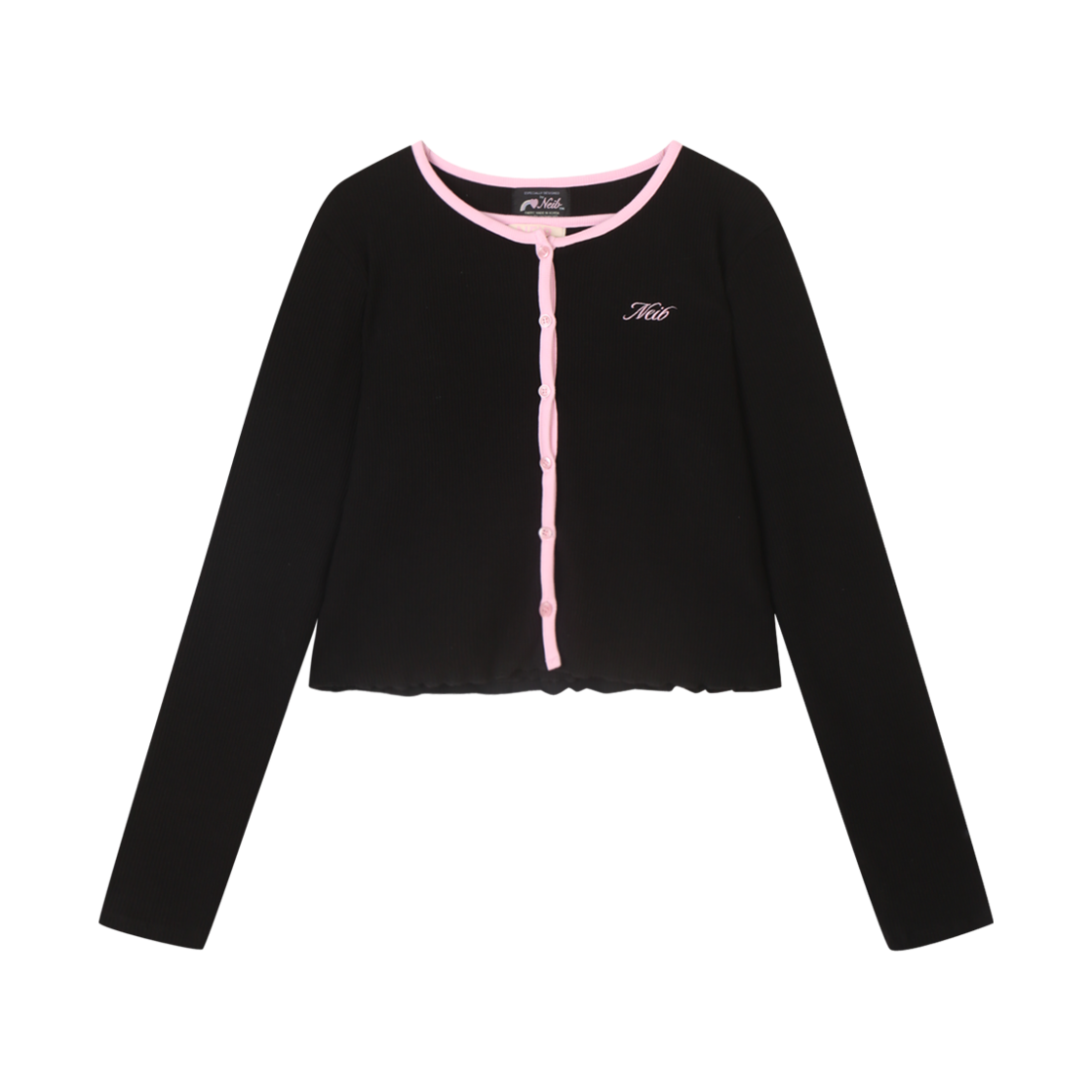 NEIB24FWTS011 Neib Jersey Cardigan&Sleeveless Set Up Black