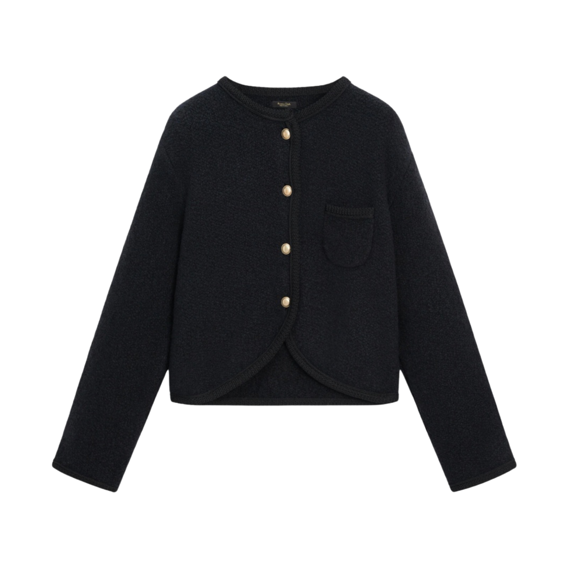 마시모두띠 골든 버튼 디테일 텍스처드 니트 가디건 네이비 블루(Massimo Dutti Textured Knit Cardigan with Gold Buttons Navy Blue)