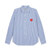 (W) Play Comme des Garcons x Invader Cotton Broad Stripe Shirt Blue