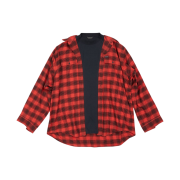 Balenciaga Trompe L'oeil Oversized Shirt Red